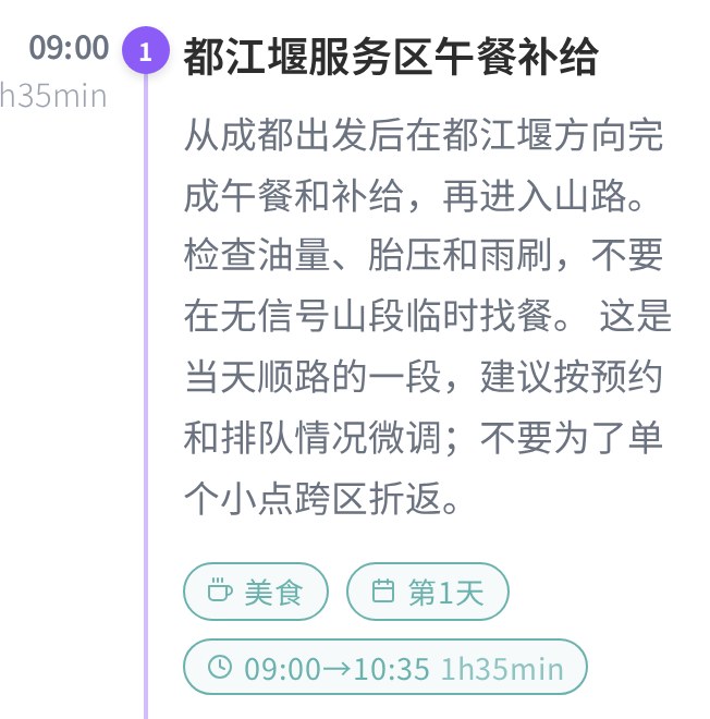 地点备注与交通耗时